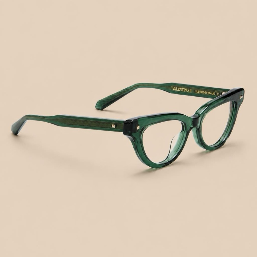 Valentino Transparent Green Cat-Eye  Glasses (NWT)